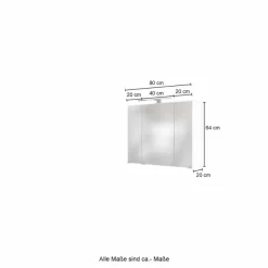 Hot Held-Möbel Spiegelschrank Helsinki Eiche