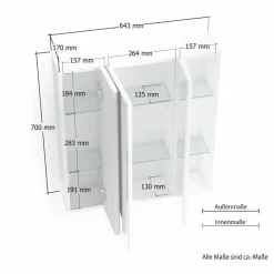 Outlet Spiegelschrank Mister Weiß Hochglanz