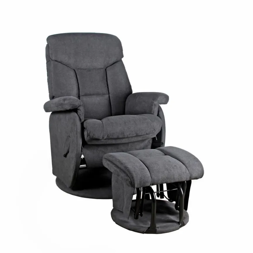 Outlet Stillstuhl mit Hocker Luna Grau