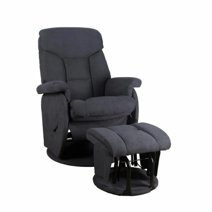 Outlet Stillstuhl mit Hocker Luna Grau