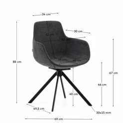 Hot Kave Home Stuhl Tissiana Grau