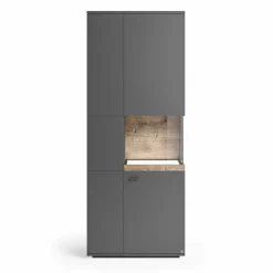 Outlet set one by Musterring Vitrine Lancaster Grau / Eiche