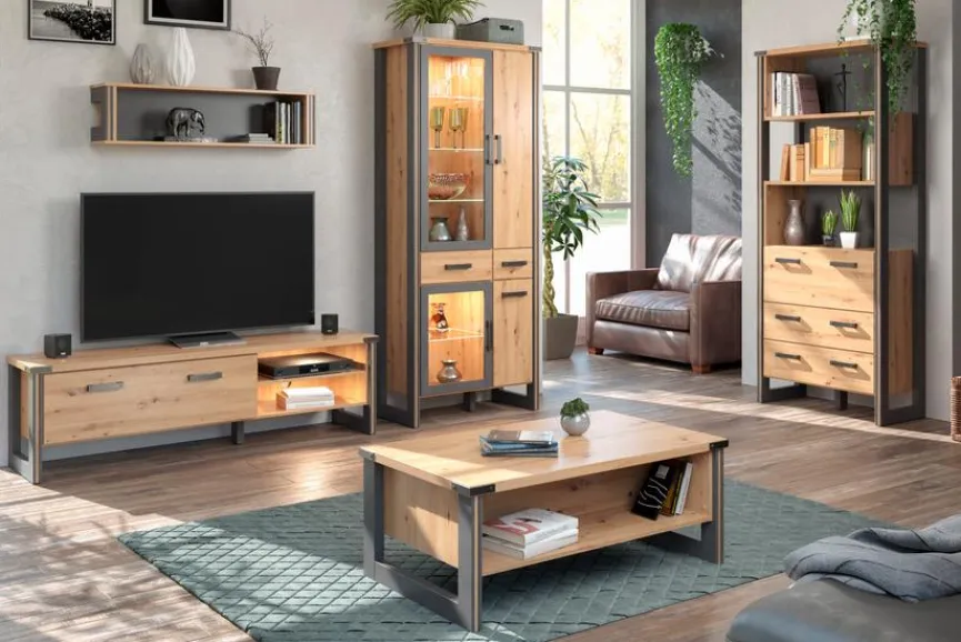 Outlet trendteam Vitrine Mia Artisan-Eiche