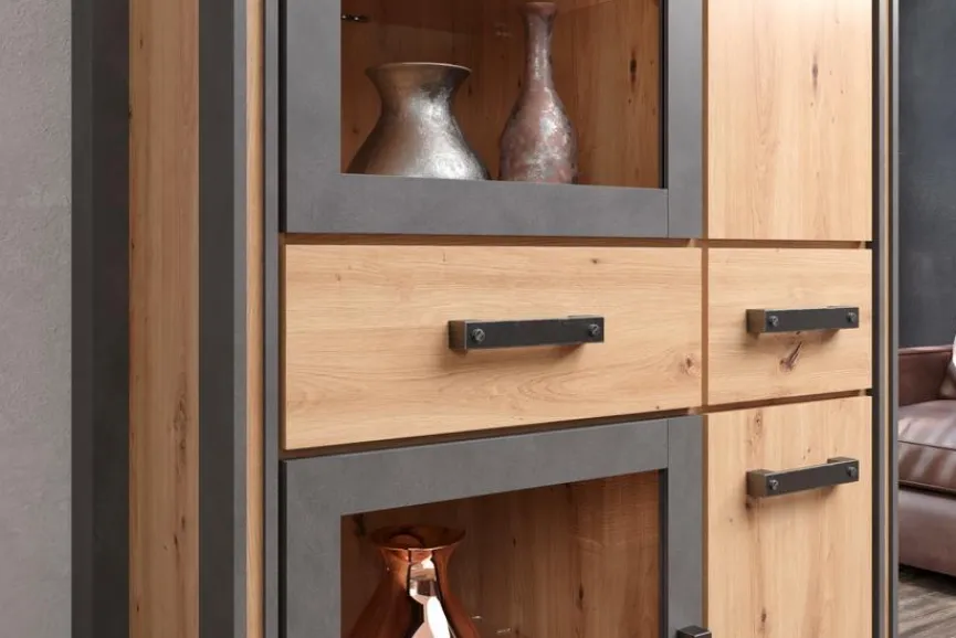 Outlet trendteam Vitrine Mia Artisan-Eiche