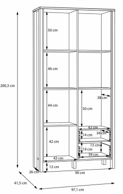 Discount FORTE Vitrine Saitama Hellgrau