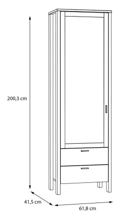FORTE Vitrine Saitama Hellgrau