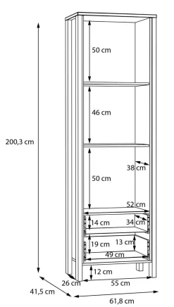 FORTE Vitrine Saitama Hellgrau