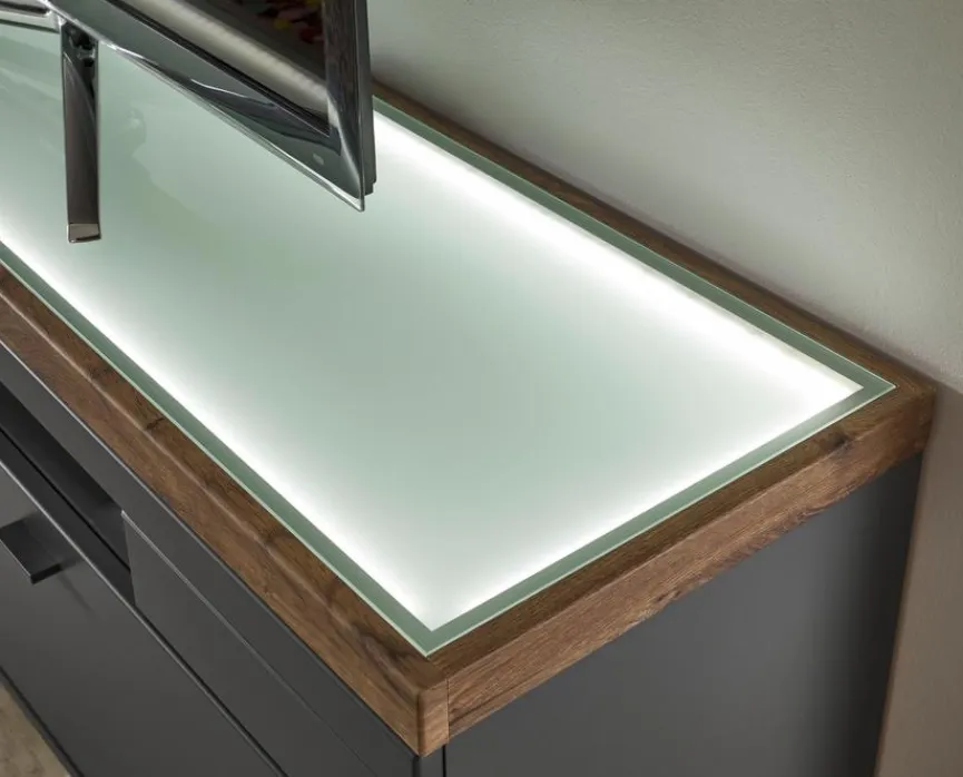 Clearance set one by Musterring Vitrine Lancaster Weiß