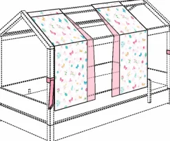 Sale Paidi Vorhang-Set , Schmetterlings-Traum Rosa