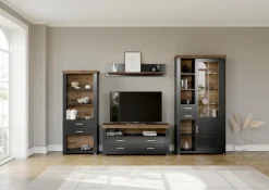 Sale set one by Musterring Wandboard York Graphit / Eiche