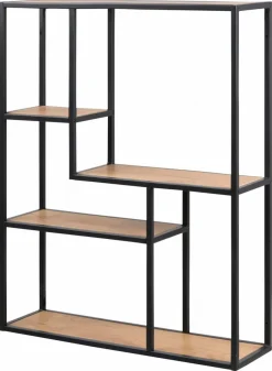 Online Actona Wandregal Seaford Schwarz / Eiche