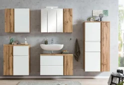 Clearance Held-Möbel Waschbeckenunterschrank Monza Eiche / Weiß