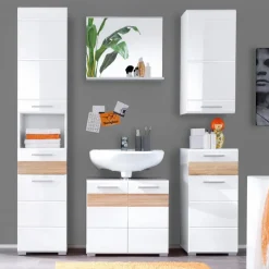 Online trendteam Waschbeckenunterschrank Mezzo Weiß