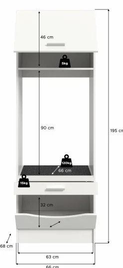 Waschmaschinenschrank Lucca Weiß