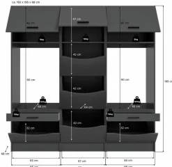 Clearance Waschmaschinenumbau-Set Lucca Anthrazit