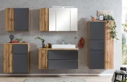 Held-Möbel Waschtischkombination Monza Eiche / Grau