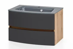 New Held-Möbel Waschtisch-Set Malmö Eiche / Graphit
