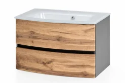 Discount Held-Möbel Waschtisch-Set Malmö Graphit / Eiche