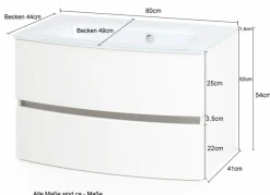 Discount Held-Möbel Waschtisch-Set Malmö Graphit / Eiche