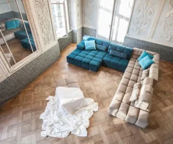 Sale designwerk Wohnlandschaft Temple Beige / Blau