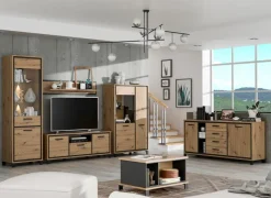 Clearance FORTE Wohnwand Farida Eiche Artisan