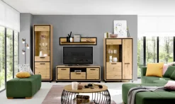 Clearance FORTE Wohnwand Farida Eiche Artisan