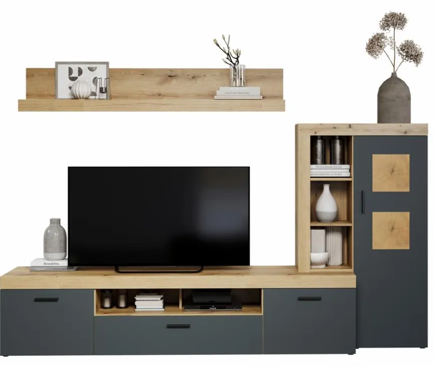 trendteam Wohnwand Tyler Anthrazit