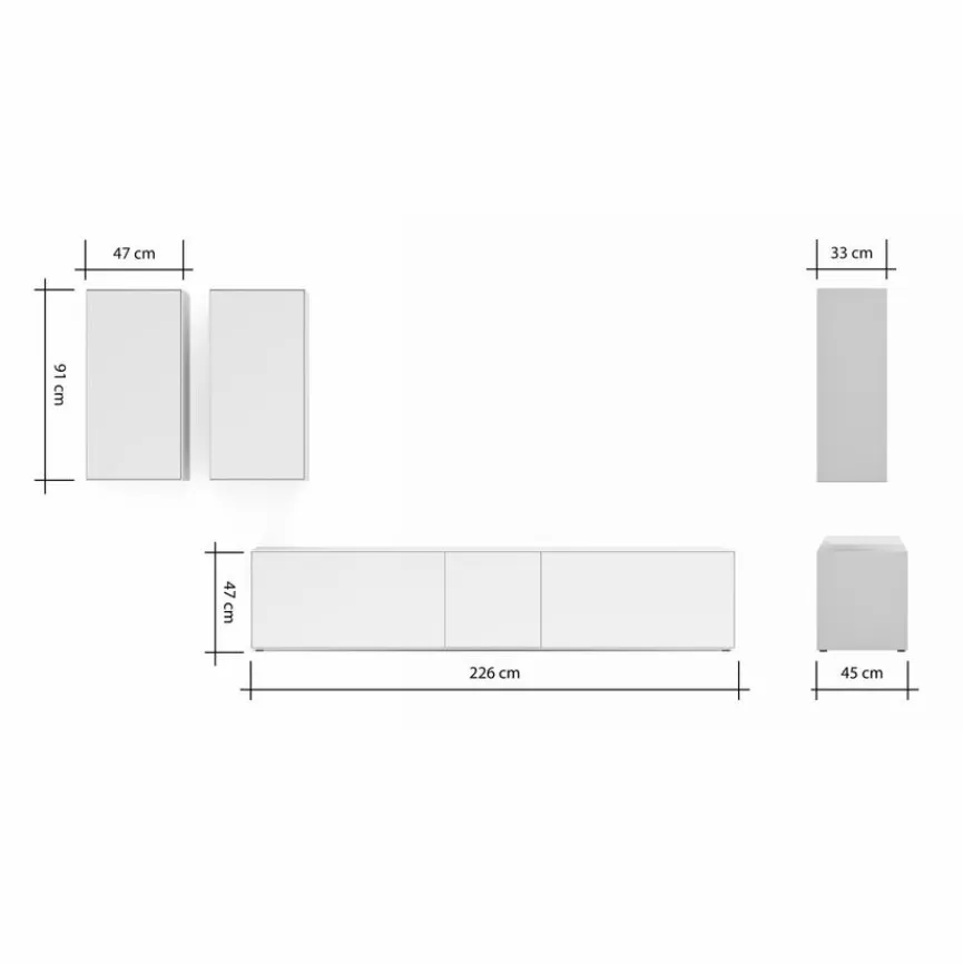 Sale RAUM.FREUNDE Wohnwand Edge Weiß