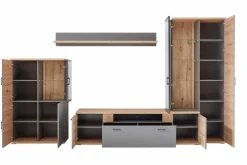 Outlet IDEAL Wohnen Wohnwand Houton Grau