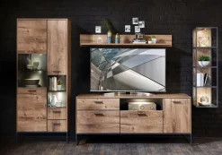 Outlet Wohnconcept Wohnwand Manhattan 4tlg. Eiche