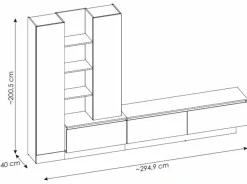 Clearance Wójcik Wohnwand Modesto Alpinweiß