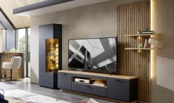 New Wohnconcept Wohnwand Paola Graphit