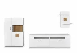 Best IDEAL Wohnen Wohnwand Topeka Weiß / Hochglanz