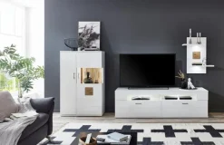 Best IDEAL Wohnen Wohnwand Topeka Weiß / Hochglanz