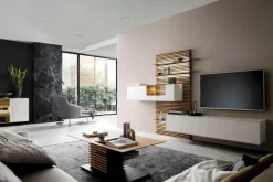 Discount SCHÖNER WOHNEN-Kollektion Wohnwand Yonna Eiche Natur / Lack weiß